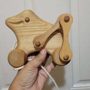 Vintage Michaud Toys Pull Along Frog Wooden Toy